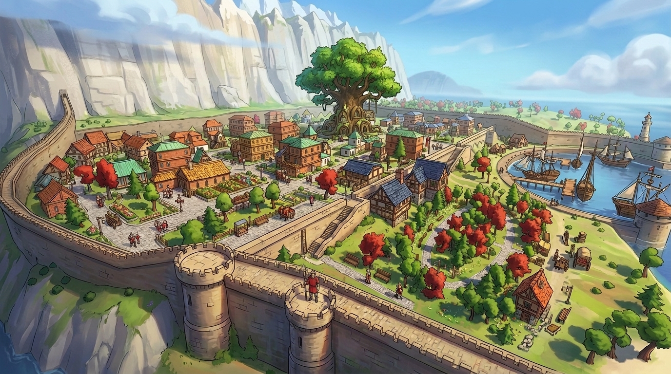 Harbor City Splash Art - Isles of Yarupia